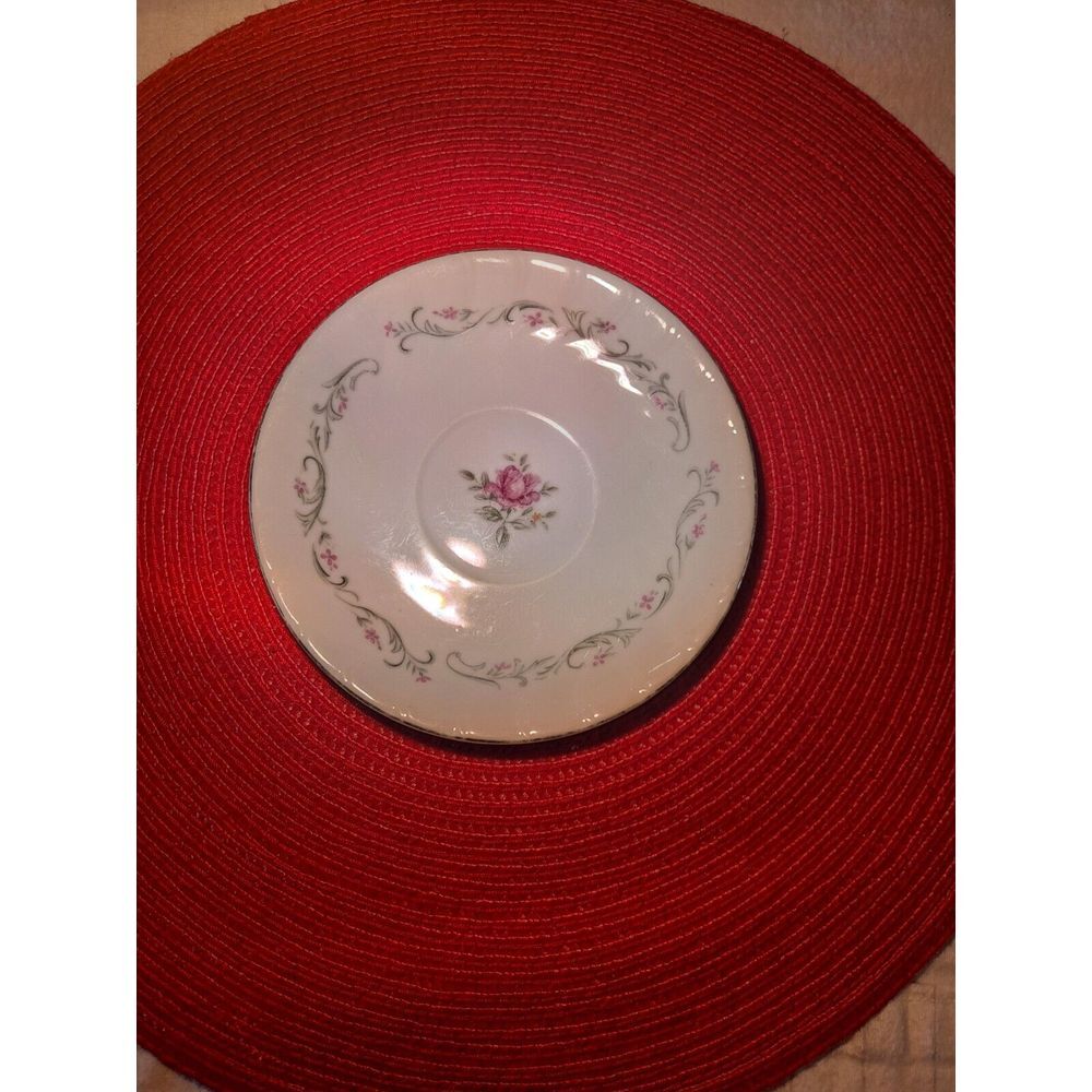 One‎ 6" Royal Swirl Fine China Japan Pink Rose Saucer - Picture 2 of 3